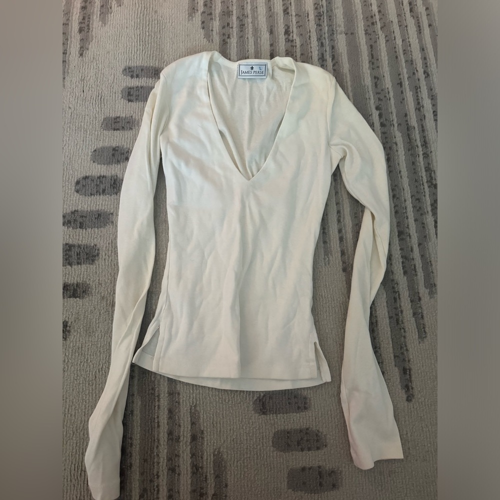 James Perse v-neck long sleeve shirt